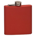 6 Oz. Matte Red Laserable Stainless Steel Flask
